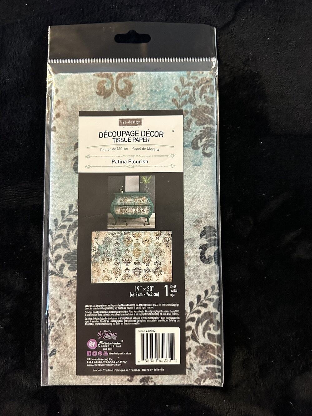 New Re-Design With Prima PATINA FLOURISH Decoupage Decor Tissue Paper 19.5”x30”